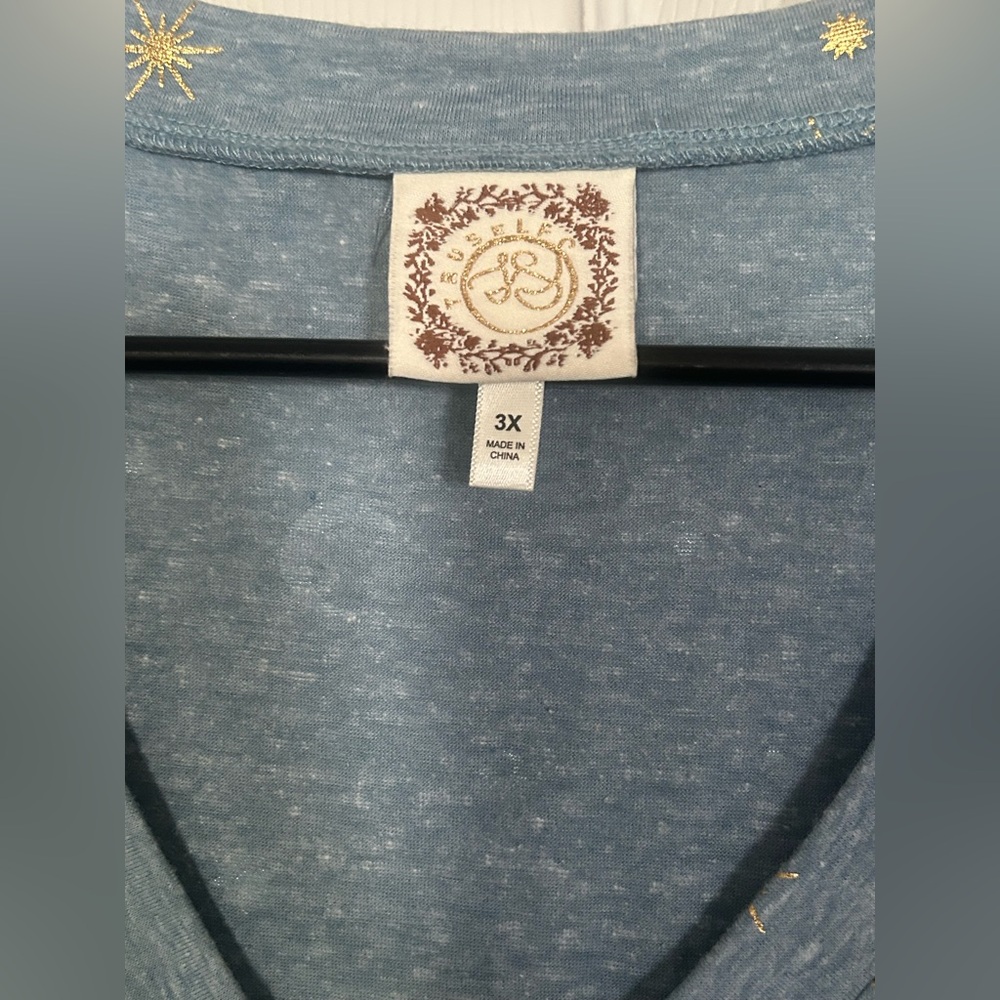 TruSelf Blue Starry Night Women's Top 3X - Picture 4 of 5